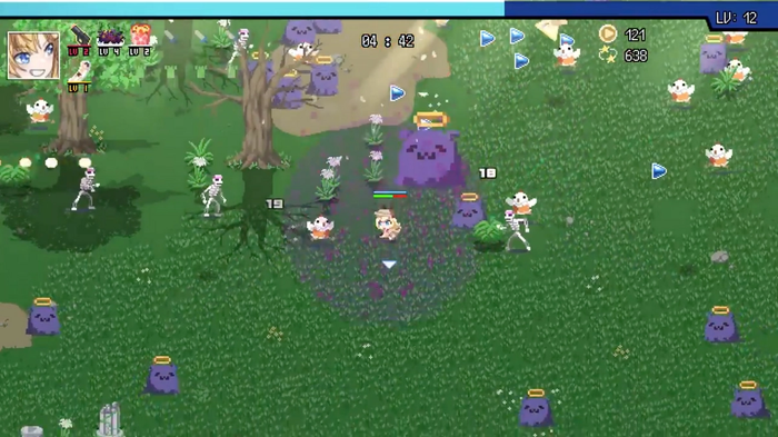 Image of a battle in progress in HoloCure