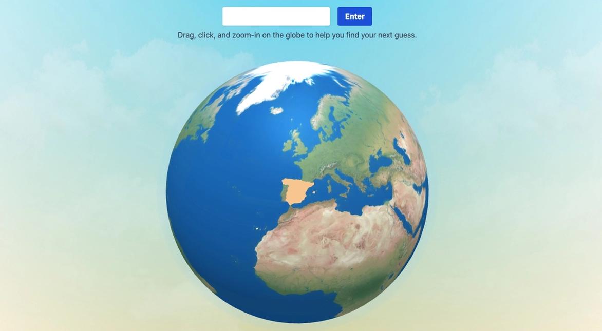 Image of the Globle guess screen.