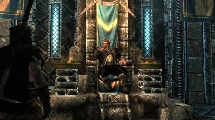 A promo screenshot for Skyrim.