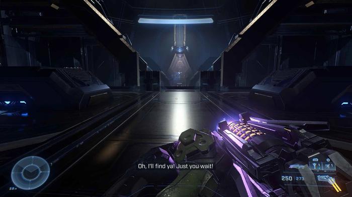The room with a lot of Sentinels to avoid in Halo Infinite's final mission. You have to avoid killing them to get the final skull.