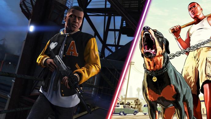 Franklin and Chop in GTA 5.