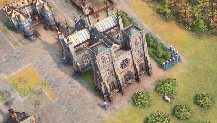 The French Notre Dame in Age of Empires 4, an Age 4 building.