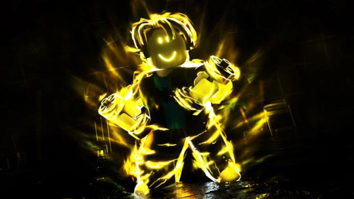Image of a superpowered Roblox character in Muscle Legends.