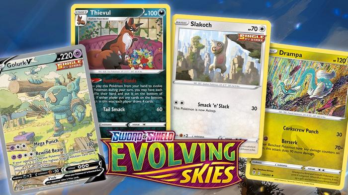 Image of several example cards in Pokémon TCG.