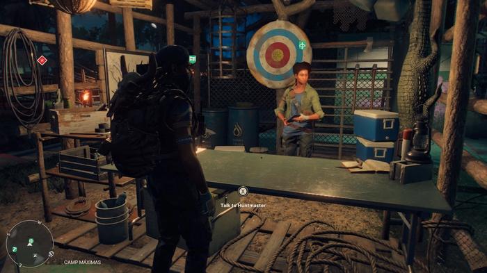 The Far Cry 6 Hunter's Lodge facility and its corresponding leader, Huntmaster.