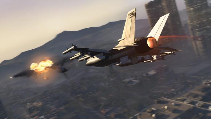 A promo image of a jet in GTA Online.