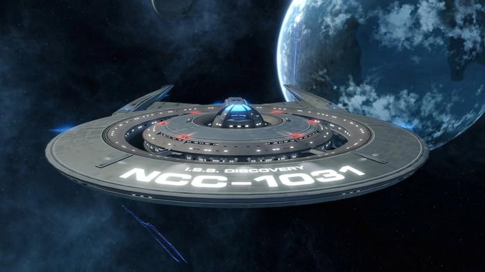 Image of the Discovery ship in Star Trek Online.