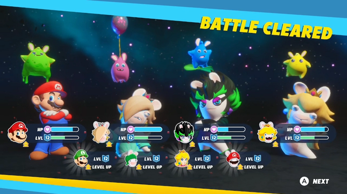 Mario and Rabbids Sparks of Hope preview -  battle cleared screen