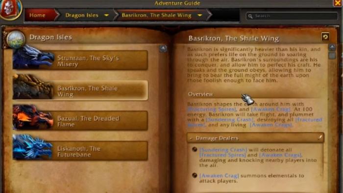 Basrikron, The Shale Wing location in the index in WoW Dragonflight.