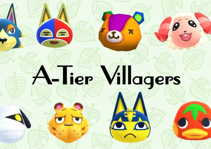 A collage of A-Tier Animal Crossing villagers