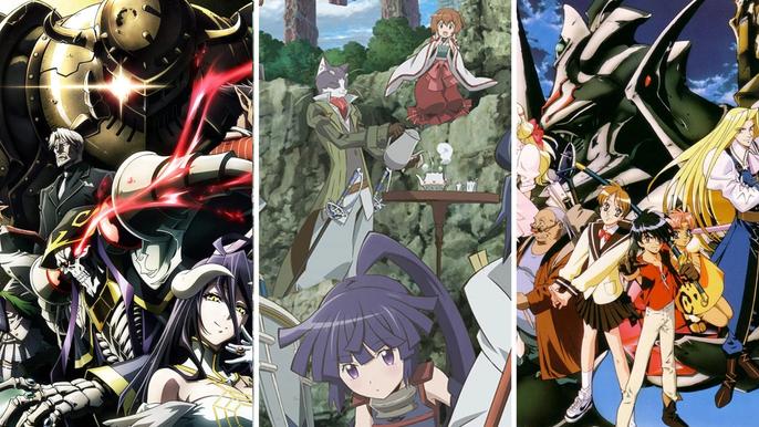 A collage of three classic Isekai anime.