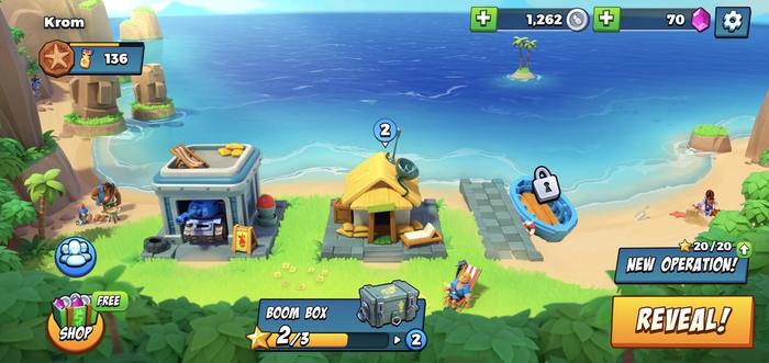 The home base in Boom Beach: Frontlines