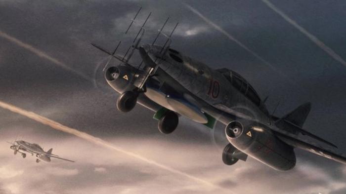 Screenshot from Warframe, showing a WWII plane in battle