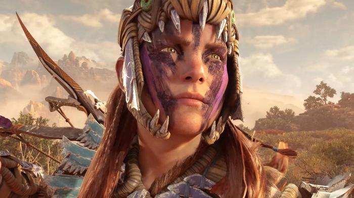 Horizon Forbidden West Aloy in Ranged Master Valor Surge Activated Face Paint