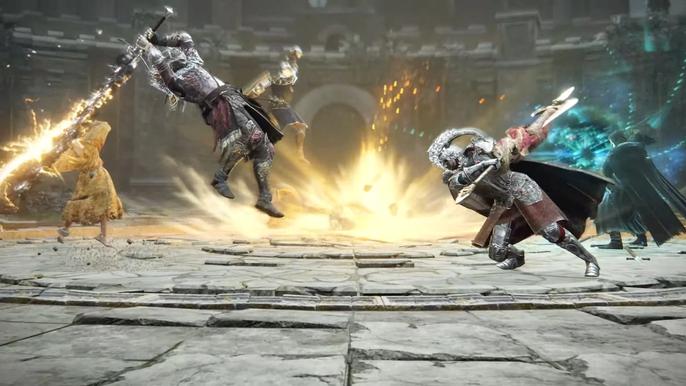Two players are about to clash in the new Elden Ring Colosseum update