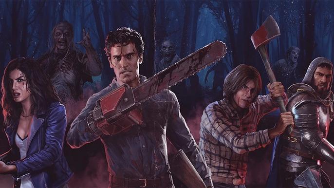 Image of Ash and various survivors in the Evil Dead game.