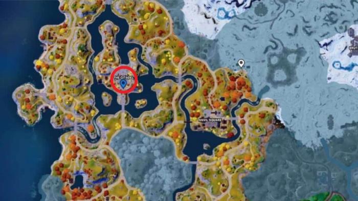 Ageless Champion location marked on the map in Fortnite.