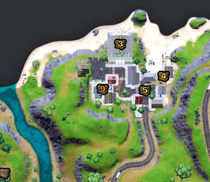 Chest locations at Craggy Cliffs (Image via Fortnite.gg)