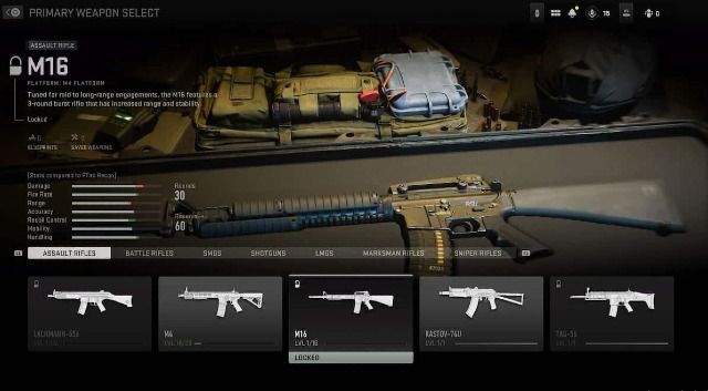Image showing M16 in Modern Warfare 2 gunsmith