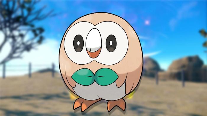 Rowlet, the Round Owl from the Pokemon series.