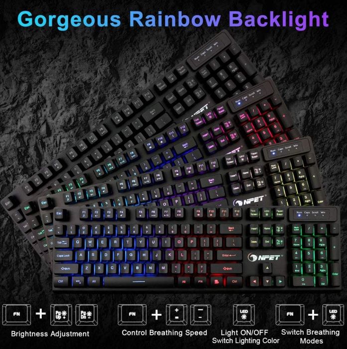 The image shows the range of colors the backlight to the keyboard offers, as well as controls to change the brightness, breathing mode, and more. 