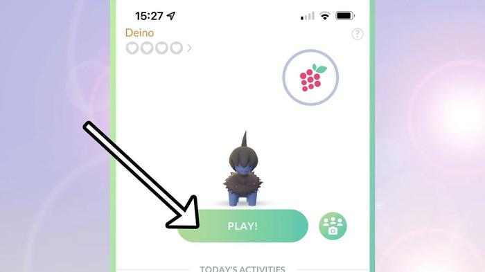 An infographic showing how to use the Pokémon GO snapshot feature to take a photo of a Buddy Pokémon.