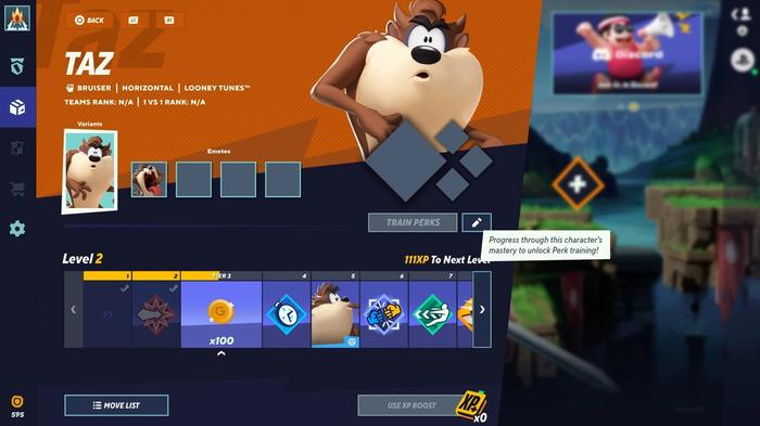Image of Taz's character profile in MultiVersus.