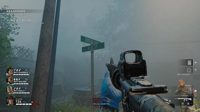 In Back 4 Blood's Abandoned map, there is a street sign reading Crystal Lake and Elm Street.