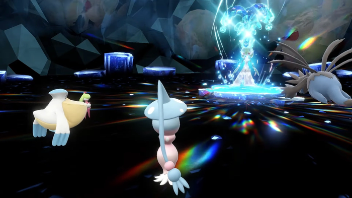 Screenshot of a Tera Raid in Pokemon Scarlet and Violet