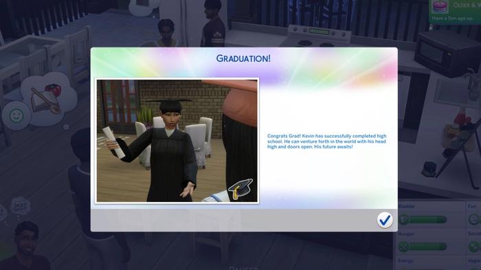 The Graduation pop up in Sims 4 High School Years