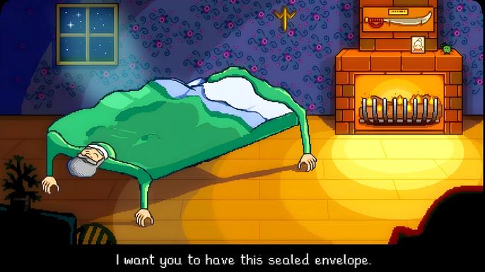 An image of the Grandpa bed in Stardew Valley