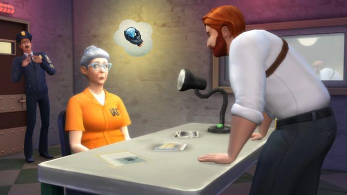 Sims 4 Get To Work Detective Interrogating a Suspect