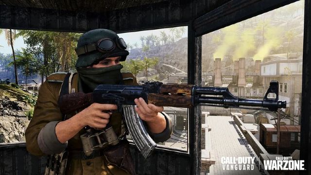 Warzone Player Pointing Gun