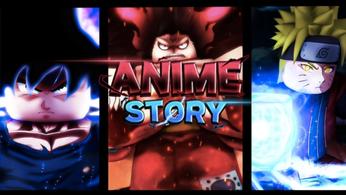 Image of three Roblox anime characters in Anime Story.