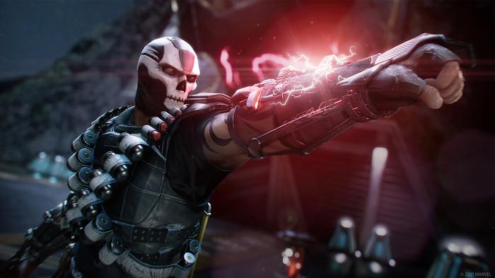 Screenshot from Marvel's Avengers War for Wakanda expansion showing Crossbones – a new villain.