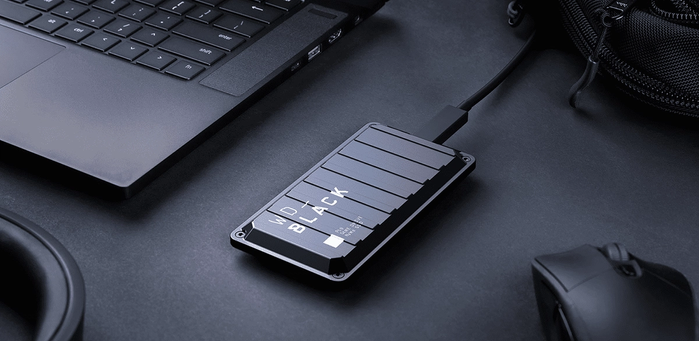 Best gift ideas for gamers - Western Digital product image of a black SSD.