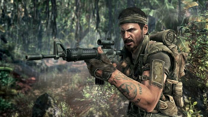 Woods walking through a jungle in Call of Duty: Black Ops