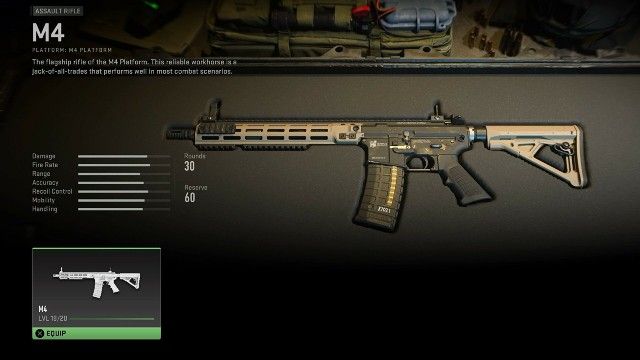 Modern Warfare 2 M4 assault rifle