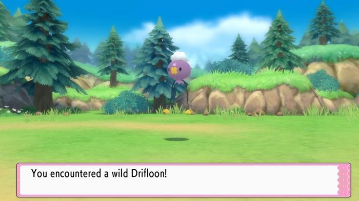 A Pokémon Trainer has encountered a Drifloon in Pokémon Brilliant Diamond and Shining Pearl.