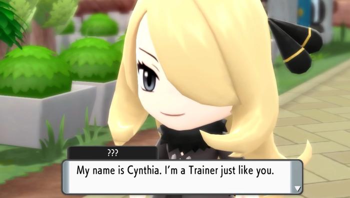 Cynthia, the Sinnoh Champion, in Pokémon Brilliant Diamond and Shining Pearl.
