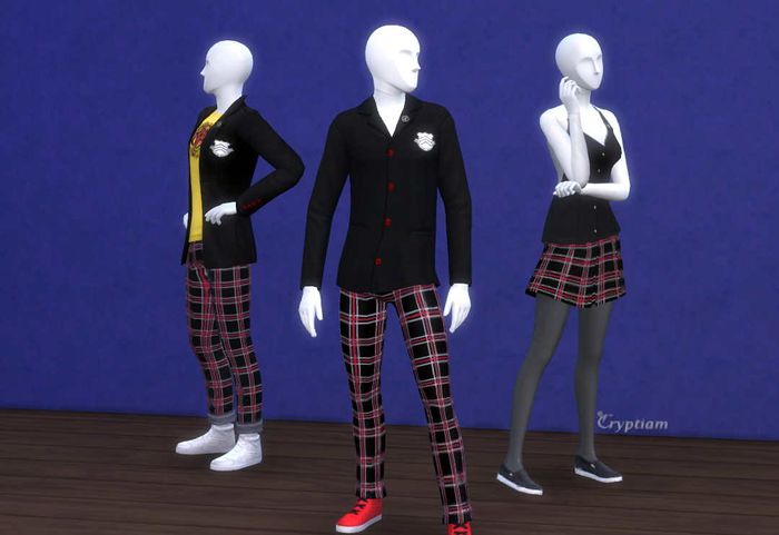 The Shujin Academy outfit from Persona 5 in The Sims 4
