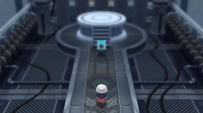 A Pokémon Trainer in one of the many rooms of Ramanas Park in Pokémon Brilliant Diamond and Shining Pearl.