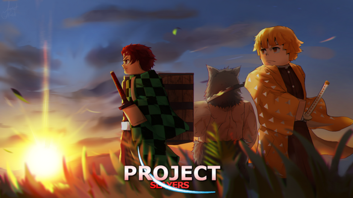 Image of three Roblox fighters in Project Slayers.