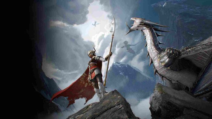 Image of a dragon with its rider in Century: Age of Ashes.