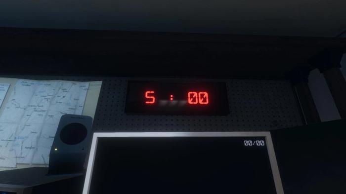 The start-up timer is shown as a digital clock in the ghost-hunters van.
