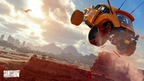 Saints Row 2022 4K Screenshot of buggy car doing a jump over canyon