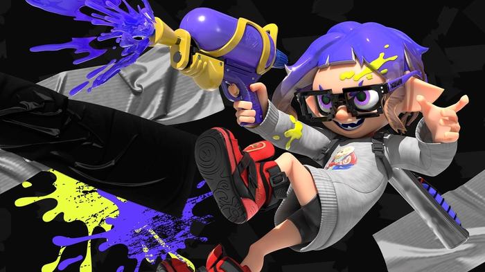 A Splatoon 3 Inkling with the new iteration of the Splattershot weapon