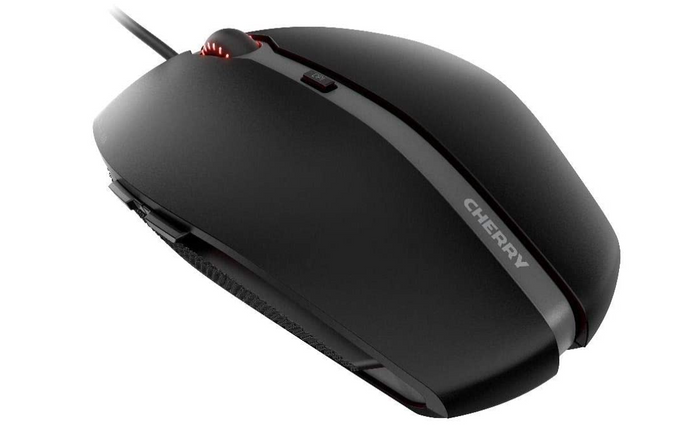 best budget mouse, product image of a black and red mouse