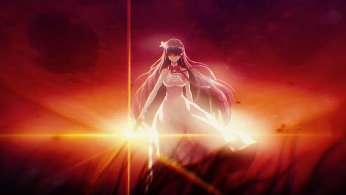 Image of a character in front of a sunset in Counterside.