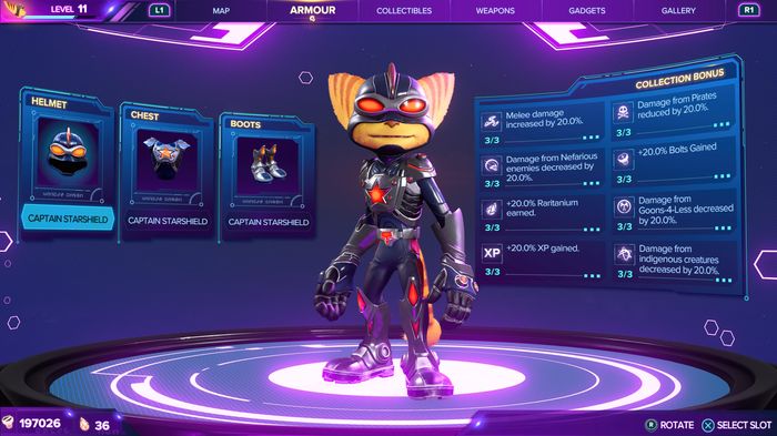 Ratchet and Clank Rift Apart Captain Starshield armour set.